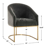 Hanni Dining Chair Charcoal / Gold - Dark Gray / Gold by Uttermost - View 9