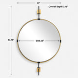Guardrail Round Mirror - Gold by Uttermost - View 8