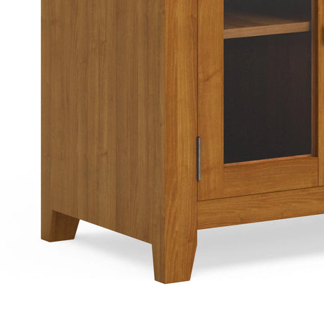 Cosmopolitan 72 inch Wide Solid Wood TV Stand in Light Golden Brown For TVs up to 80 inches - sold by Home Elegance USA