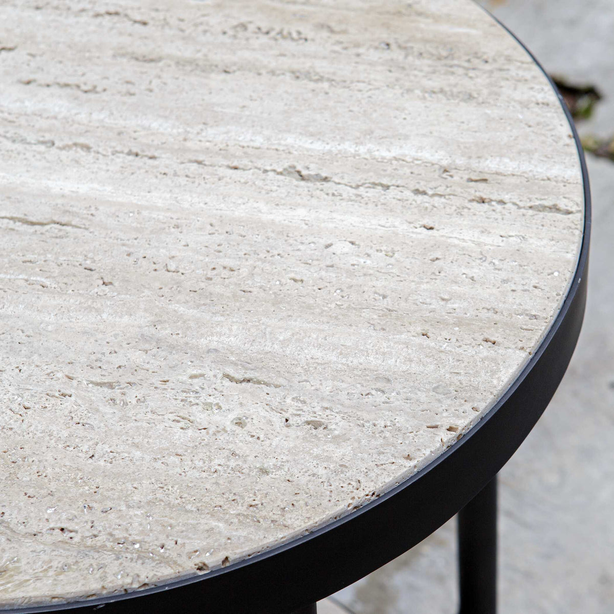 Dauntless Side Table Travertine - Black / Beige by Uttermost - View 7
