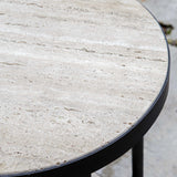 Dauntless Side Table Travertine - Black / Beige by Uttermost - View 7