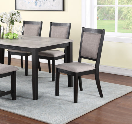 Contemporary Dining 6pc Set Table w 4x Side Chairs And Bench Padded Upholstered Cushion Seats Chairs Solid wood And Veneers Dining Room Furniture - sold by Home Elegance USA