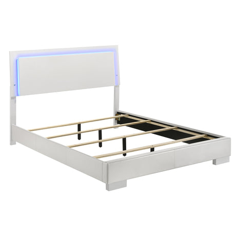 Dulcey White High Gloss 5-piece Queen Bedroom Set - sold by Home Elegance USA