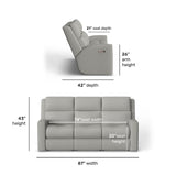 Score Transitional Fabric Power Reclining Sofa With Power Headrests & Lumbar | Flexsteel
