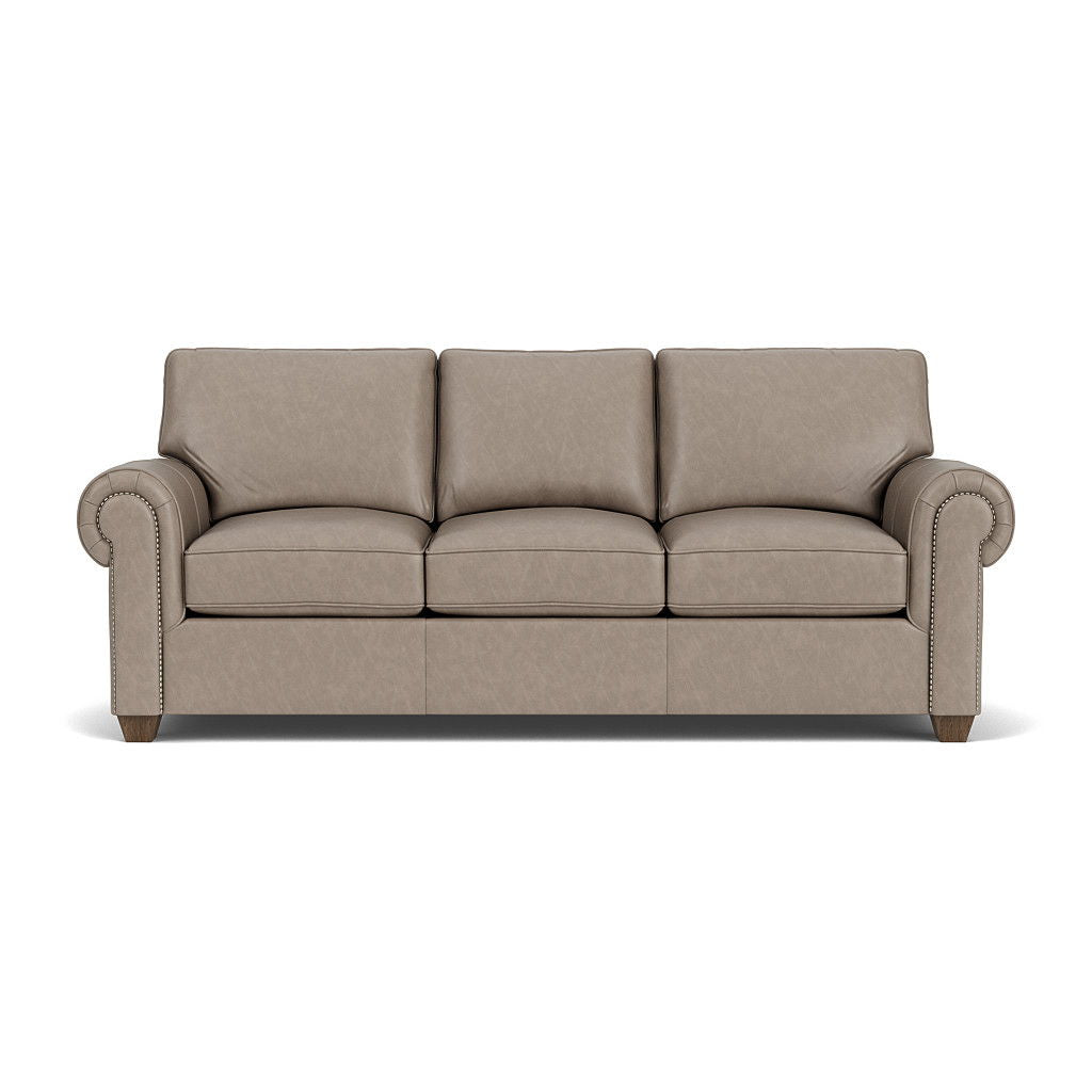 Carson Leather Sofa, Nailhead Trim | Flexsteel