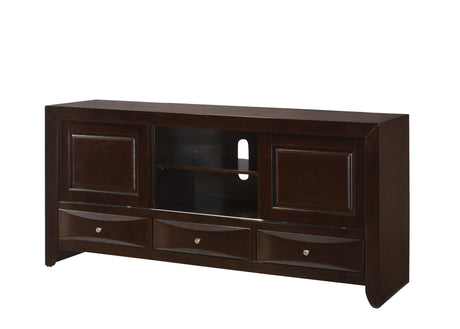 1pc Dark Cherry Finish 3 Drawers Shelf Storage Space TV Stand Bedroom Living Room Furniture - sold by Home Elegance USA