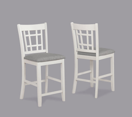 5Pc Counter Height Dining Set Finish Light Gray Upholstery Fabric Wooden Dining Room Furniture Chalk Gray - sold by Home Elegance USA