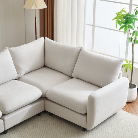 99 in. 4-Piece L Shaped Modular Free Combination Sectional Sofa Couch for Living Room and Spacious Space - sold by Home Elegance USA