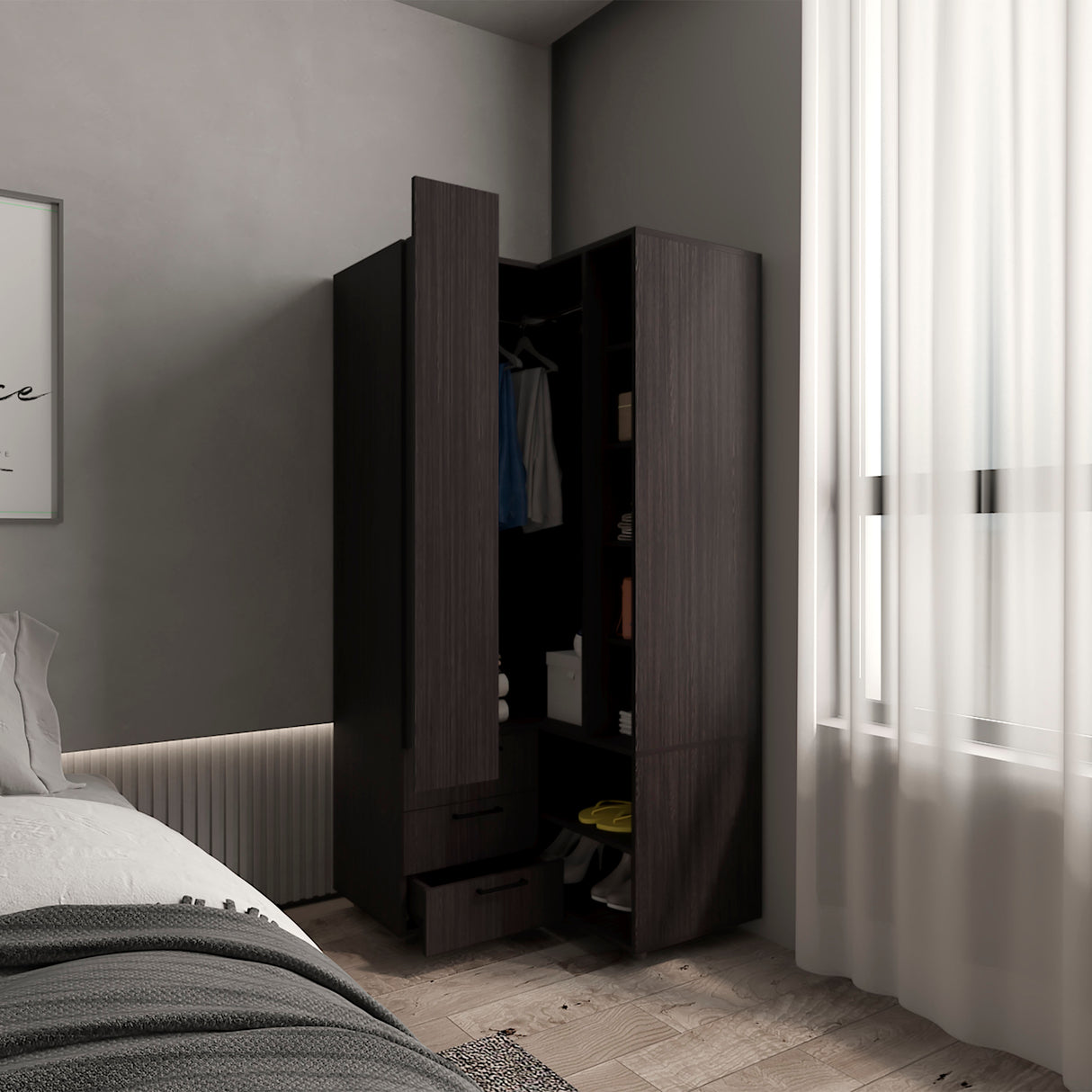 Ursine Armoire, Bedroom, Black - sold by Home Elegance USA