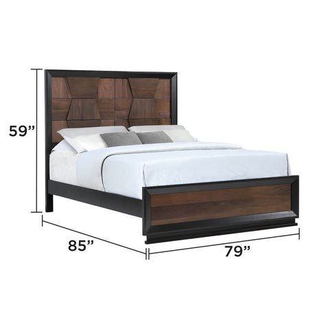 Houston Traditional Style King 4 Piece Bedroom Set in Walnut - sold by Home Elegance USA