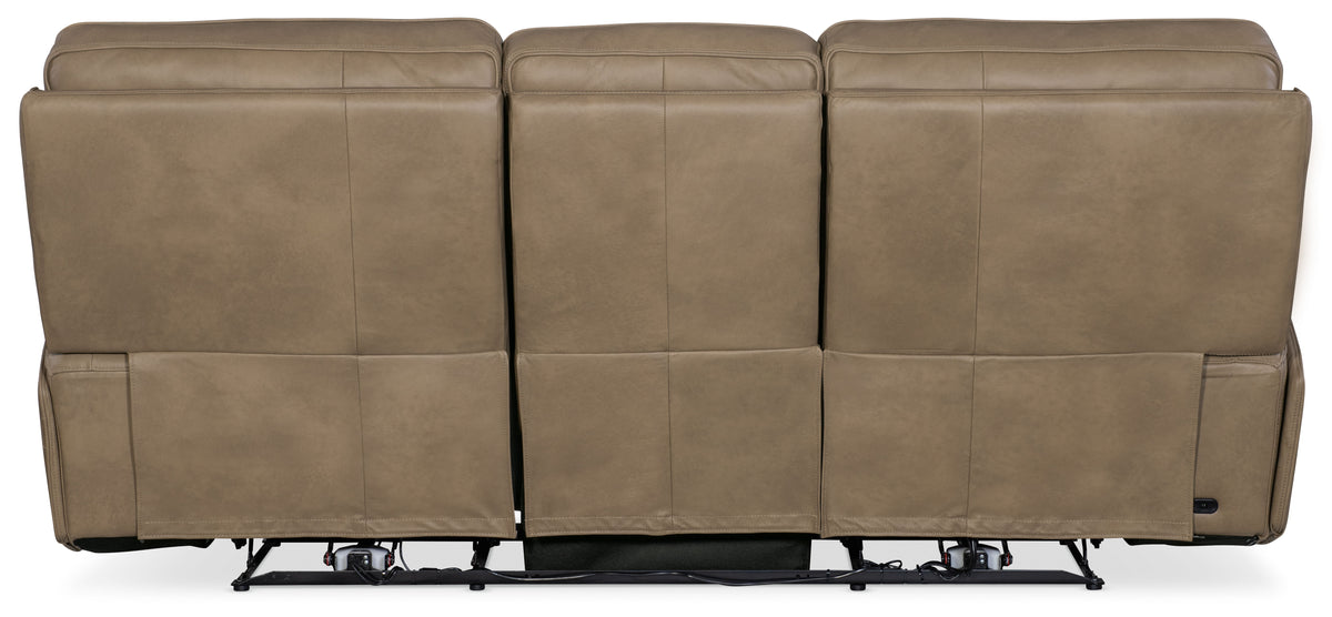 Riverton Power Sofa With Power Headrest/Lumbar - Light Brown by Hooker Furniture - View 3
