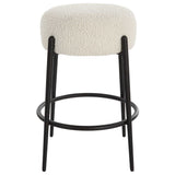 Arles Plush Counter Stool - Black / White by Uttermost - View 4
