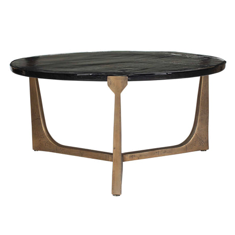 Bohdi Outdoor Coffee Table Brass / Black - Gold / Black by Uttermost - View 3
