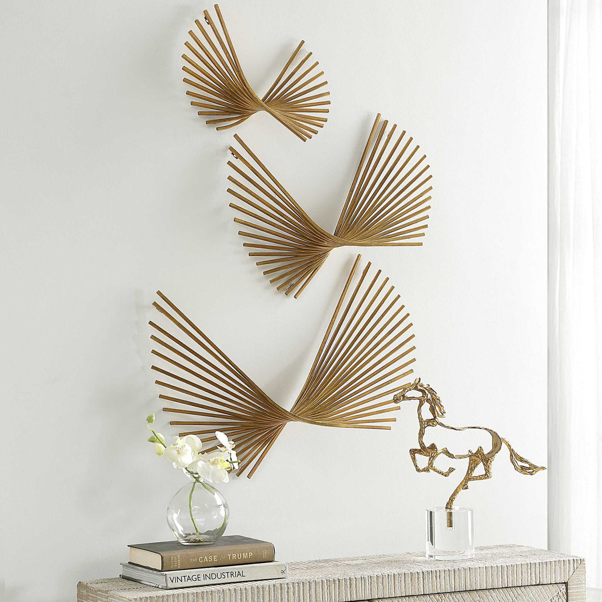 Coreograph Antique Wall Decor (Set of 3) - Gold by Uttermost - View 3