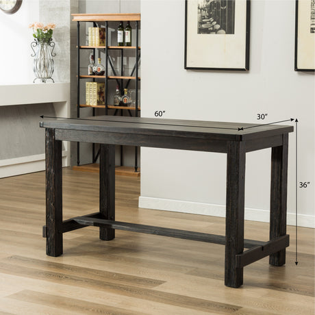 Bronco Antique Wood Finished Counter Height Dining Set: Table and Six Brown Chairs - sold by Home Elegance USA