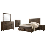 Greely Rustic Golden Brown 5-piece Storage Bedroom Set