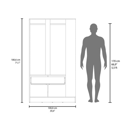 Armoire 71.1' H, 3 Doors, 1 Drawer, Black Wengue - Bedroom - sold by Home Elegance USA