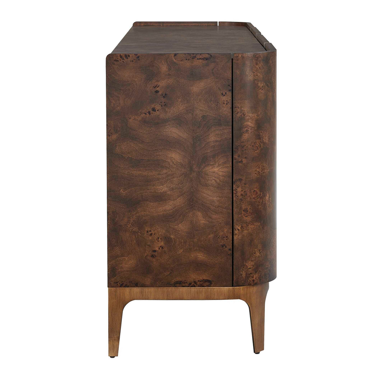 Melbourne Mappa Burl 4 Door Cabinet Woodtone - Dark Brown by Uttermost - View 4
