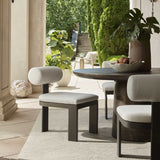 Bolster Back Outdoor Dining Chair - White / Black by Uttermost - View 2