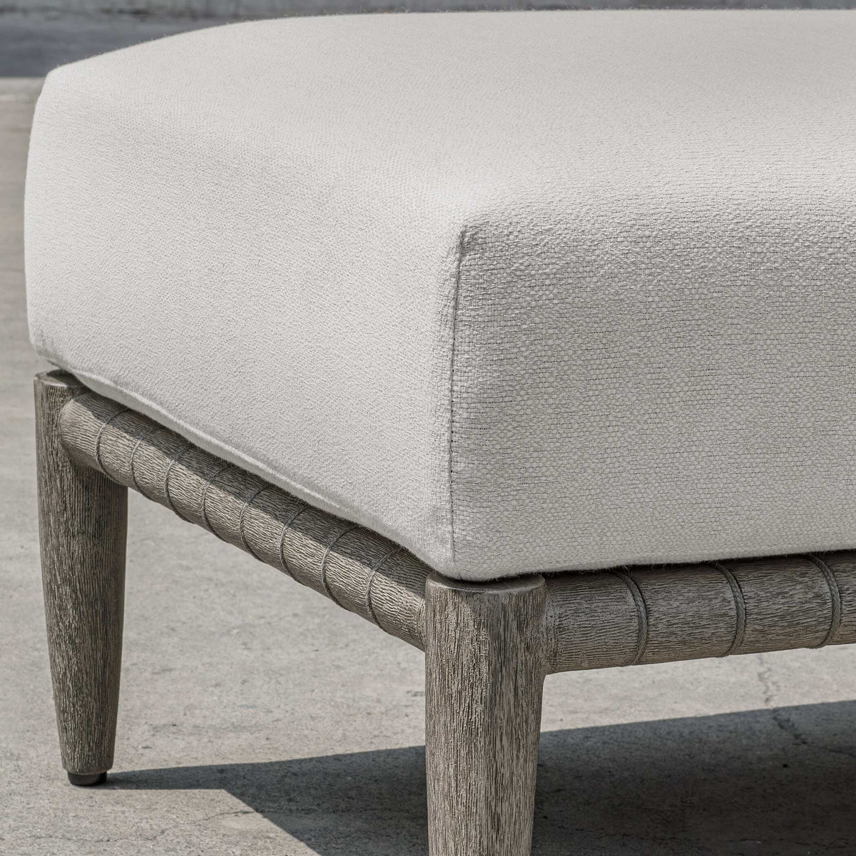 Borneo Cushion Outdoor Ottoman - White by Uttermost - View 8