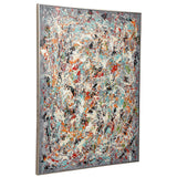 Organized Chaos Hand Painted Canvas - Light Gray / Blue by Uttermost - View 4