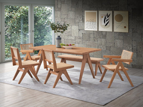 Valentina 6Pcs Rattan & Natural Finish Patio Furniture Set - sold by Home Elegance USA
