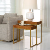 Burl-esque Wooden Nesting Tables (Set of 2) - Light Brown by Uttermost - View 2