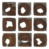 Jungle Wood Paneled Wall Art (Set of 9) - Dark Brown by Uttermost - View 1