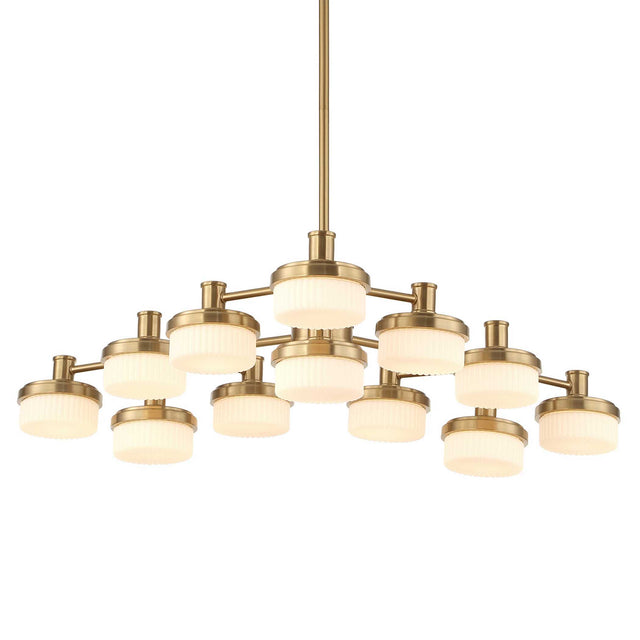 Wedge 12 Light LED Brass Chandelier White / Gold - Gold / White by Uttermost - View 1