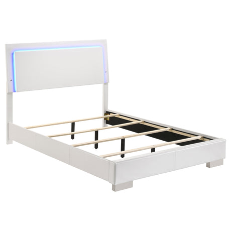 Dulcey White High Gloss 4-piece Twin Bedroom Set - sold by Home Elegance USA