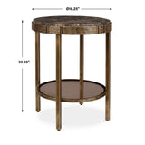 Cusano Round Dark Marble Accent Table Brass / Brown - Gold / Dark Brown by Uttermost - View 9
