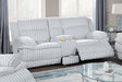 Beautiful Upholstered Light Gray Fur Like Corduroy 1pc Manual Motion Loveseat Console Drawer Living Room Reclining Couch