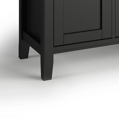 Warm Shaker 72 inch Wide Solid Wood TV Stand in Black For TVs up to 80 inches - sold by Home Elegance USA