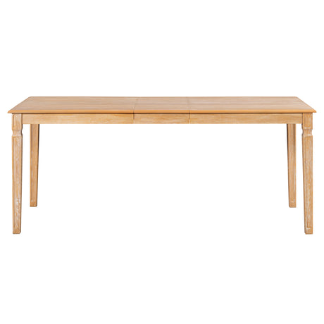 TREXM Vintage Extendable Dining Table Set for 6 with 4 Chairs & Bench, 59 to 72-Inch Rustic Farmhouse Kitchen Table Set with Distressed Finish and Retro Carved Legs (Natural Wood Wash) - sold by Home Elegance USA