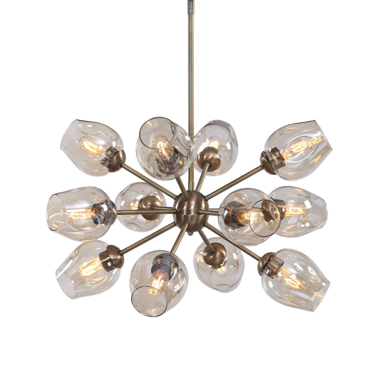 Chet 12 Light Sputnik Chandelier - Light Brown by Uttermost - View 1