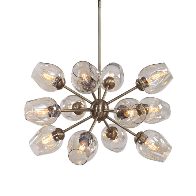 Chet 12 Light Sputnik Chandelier - Light Brown by Uttermost - View 1