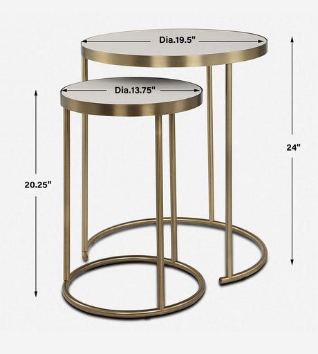 Aragon Nesting Tables (Set of 2) White - Bronze by Uttermost - View 8
