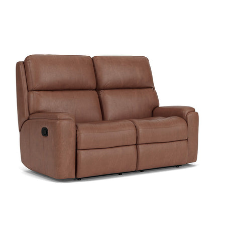 Rio Transitional Leather Reclining Loveseat | Flexsteel