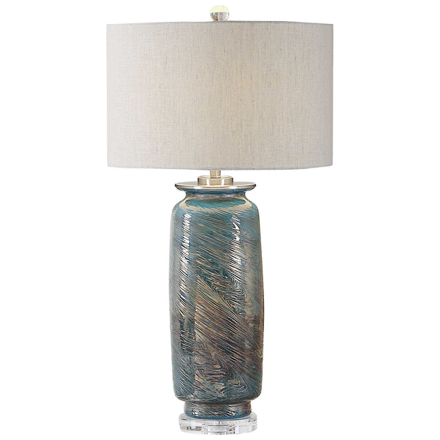 Olesya Swirl Glass Table Lamp - Blue / White by Uttermost - View 1