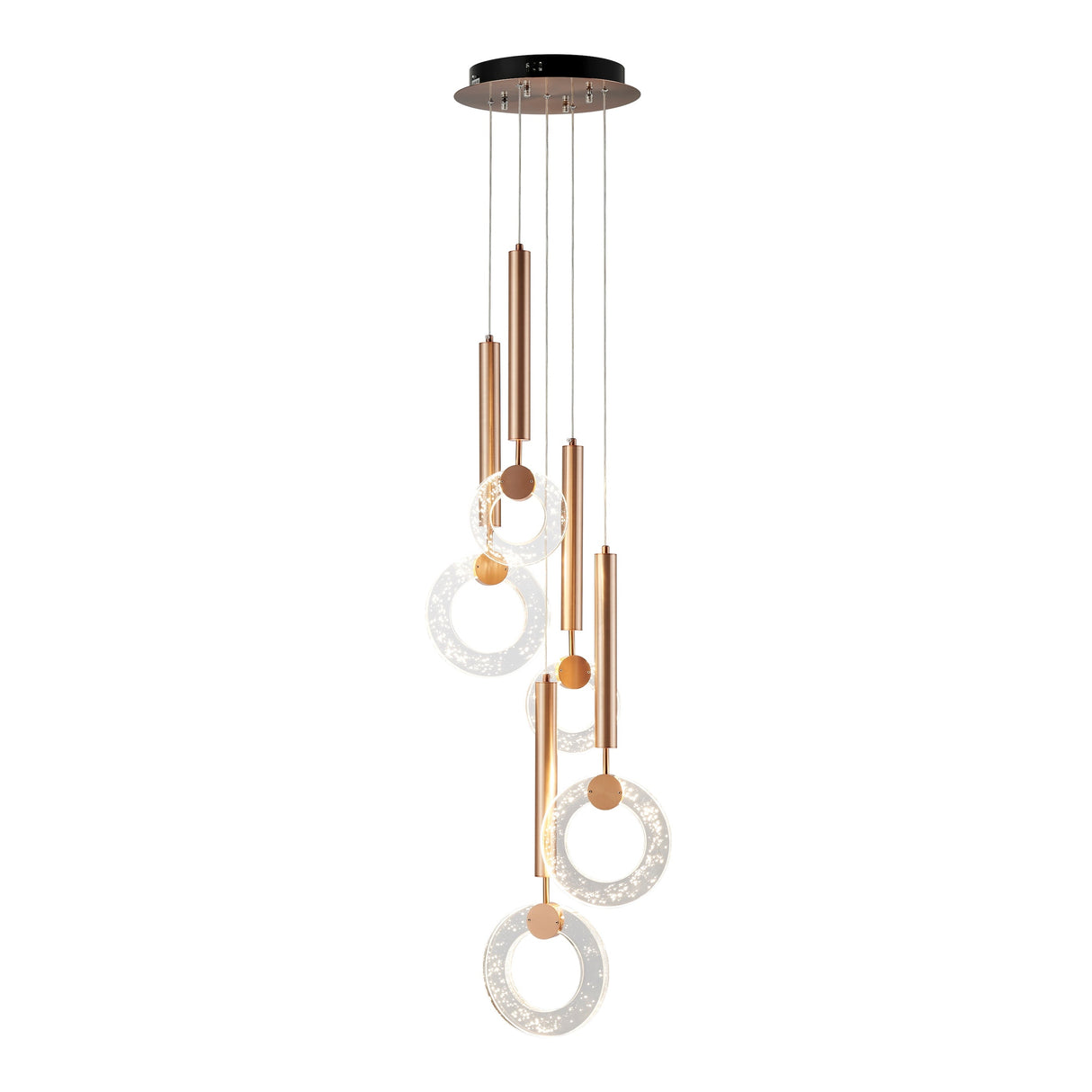 Glitter Rings Flush Chandelier // Bronze  | Finesse - Home Elegance USA