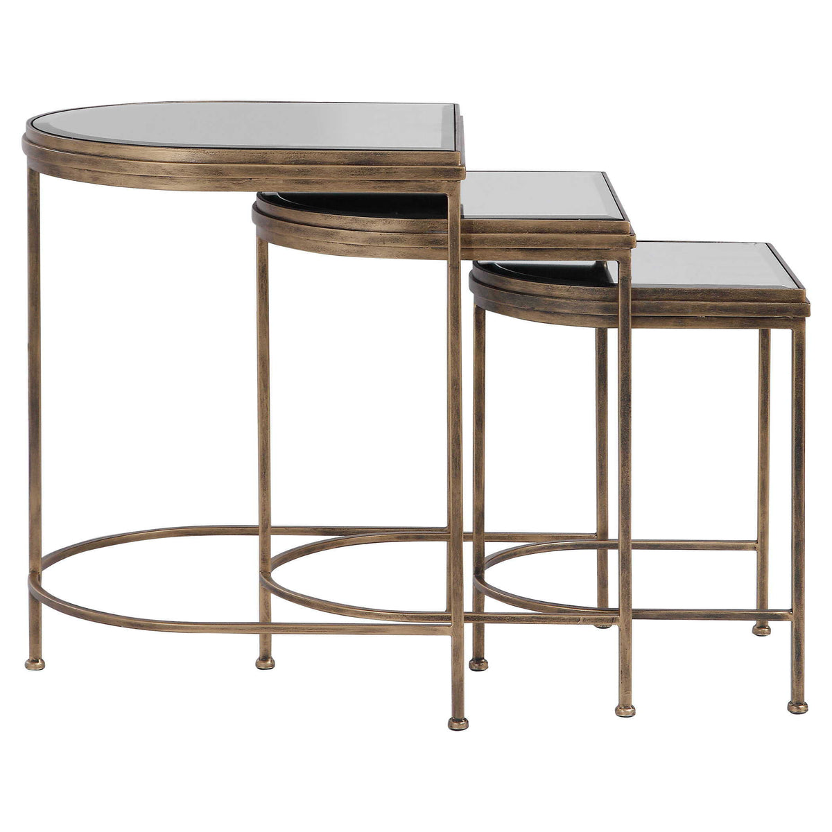 India Nesting Tables (Set of 3) Light Brown & Black - Light Brown / Black by Uttermost - View 3