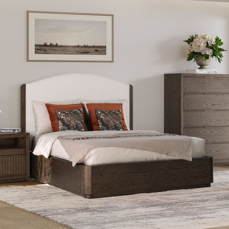 Athens Queen Upholstered Bed - Brown / Beige | Flexsteel