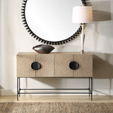 Lunar 4 Door Elm Wood Cabinet - Light Brown by Uttermost - View 2