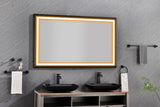 60in. W x 36in. H Oversized Rectangular Black Framed LED Mirror Anti - Fog Dimmable Wall Mount Bathroom Vanity Mirror Wall Mirror Kit For Gym And Dance Studio 36X 60 - W1272103521 - image - 1