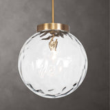 Gaia 1 Light Watered Glass Pendant Brass - Gold by Uttermost - View 2
