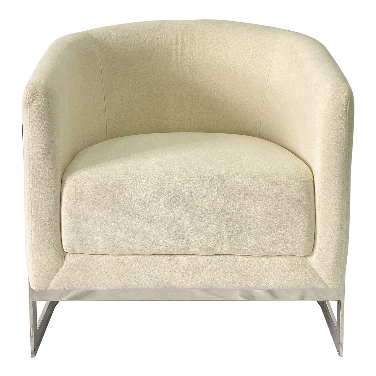 White and Silver Sofa Chair - Home Elegance USA