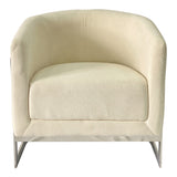White and Silver Sofa Chair - Home Elegance USA