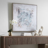 Find Me Here Abstract Framed Canvas Art Black / Blue / Brown / Gray / White - Blue / Gray by Uttermost - View 3