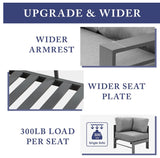6 - Pieces Outdoor Dining Set, Grey Aluminum Frame with Dark Grey Cushions | Home Elegance USA
