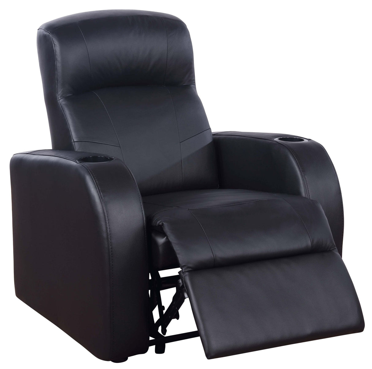 5 Pc Theater Seating (3R) - Cyrus Upholstered Recliner Living Room Set Black - 600001 - S3A - image - 3